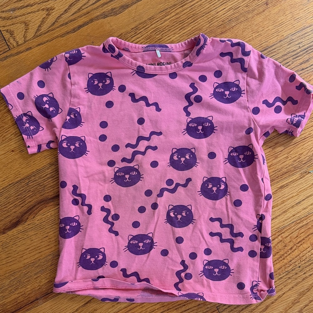 Mini Rodini Kids Cats and Squiggles tee